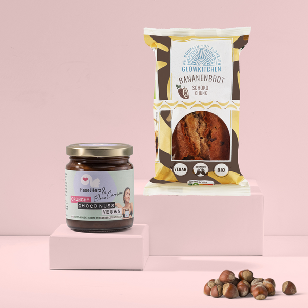HaselHerz x Glowkitchen: Bananenbrot 300g & Crunchy Choco Nuss Vegan 220g